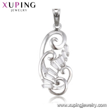 33288 luxus frauen schmuck sterling silber farbe schnalle gekrümmte kronleuchter form anhänger